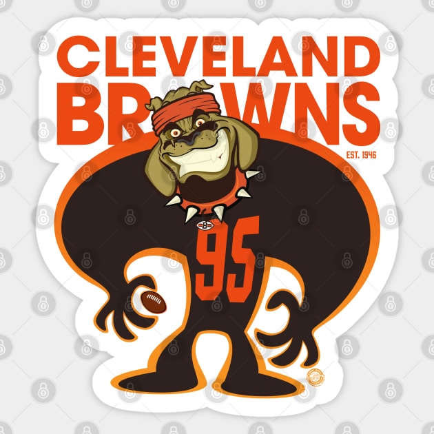 Cleveland Browns BullDawg Whoosh 95 Grinner Sticker by Goin Ape Studios